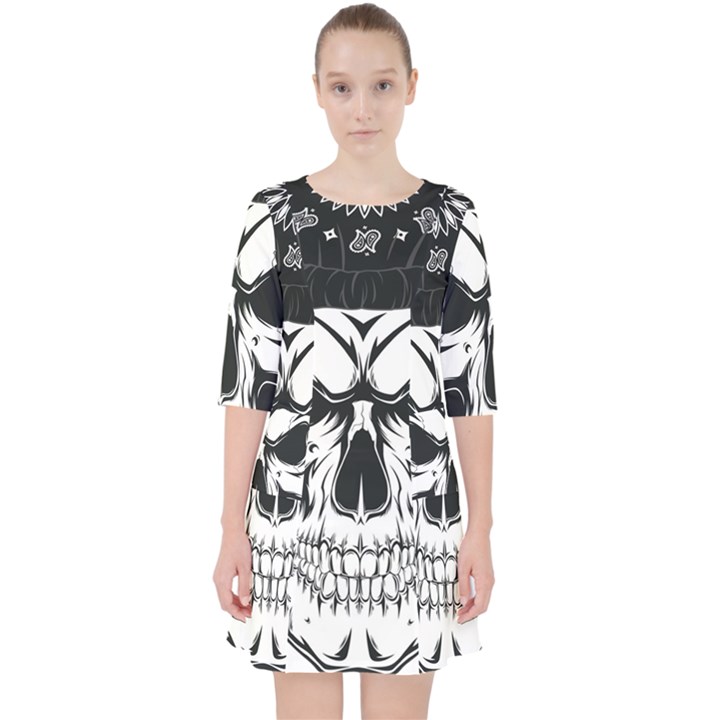 Kerchief Human Skull Pocket Dress