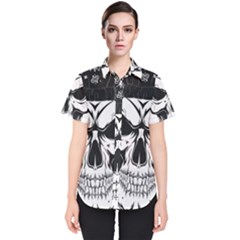 Kerchief Human Skull Women s Short Sleeve Shirt