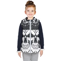 Kerchief Human Skull Kids  Hooded Puffer Vest