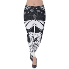 Kerchief Human Skull Velvet Leggings by Mariart