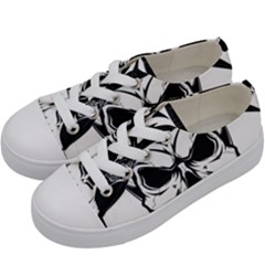 Kerchief Human Skull Kids  Low Top Canvas Sneakers by Mariart