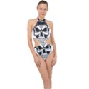 Kerchief Human Skull Halter Side Cut Swimsuit View1