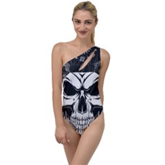 Kerchief Human Skull To One Side Swimsuit