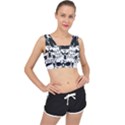 Kerchief Human Skull V-Back Sports Bra View1