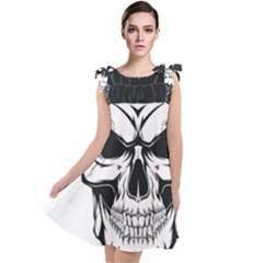 Kerchief Human Skull Tie Up Tunic Dress