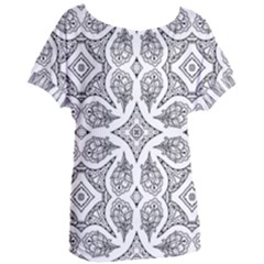 Mandala Line Art Women s Oversized Tee