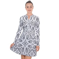 Mandala Line Art Long Sleeve Panel Dress