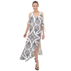 Mandala Line Art Maxi Chiffon Cover Up Dress