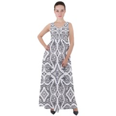 Mandala Line Art Empire Waist Velour Maxi Dress