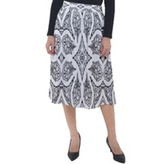 Mandala Line Art Classic Velour Midi Skirt 