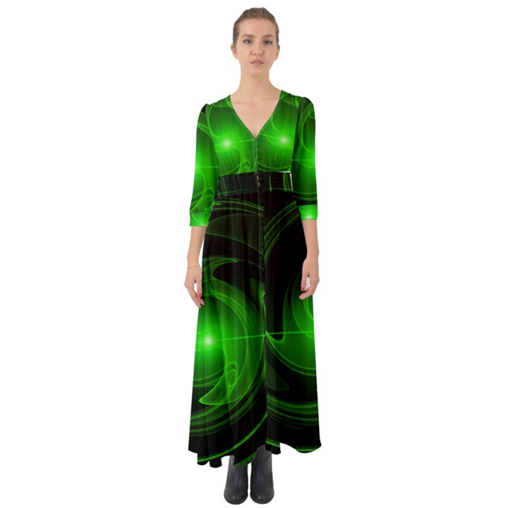 Lines Rays Background Light Button Up Boho Maxi Dress