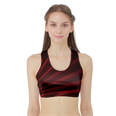 Line Geometric Red Object Tinker Sports Bra With Border by Mariart