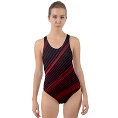 Line Geometric Red Object Tinker Cut-out Back One Piece Swimsuit