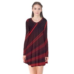 Line Geometric Red Object Tinker Long Sleeve V-neck Flare Dress by Mariart