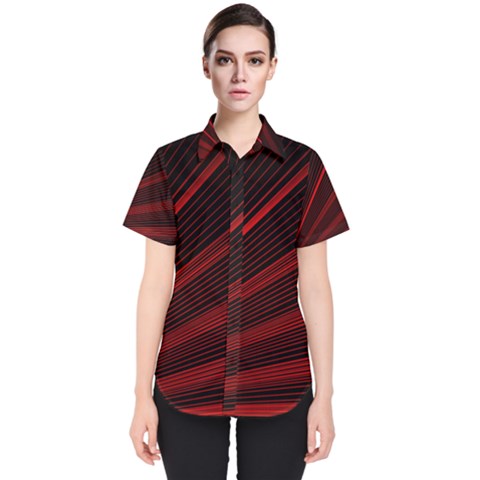 Line Geometric Red Object Tinker Women s Short Sleeve Shirt by Mariart