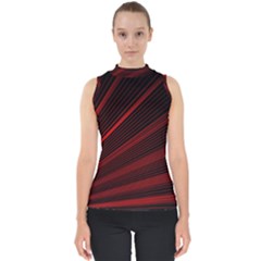 Line Geometric Red Object Tinker Mock Neck Shell Top by Mariart