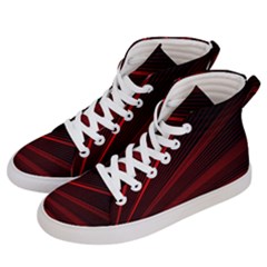 Line Geometric Red Object Tinker Women s Hi-top Skate Sneakers