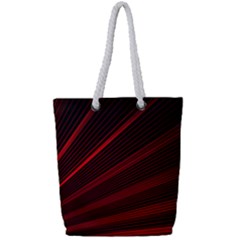 Line Geometric Red Object Tinker Full Print Rope Handle Tote (small)