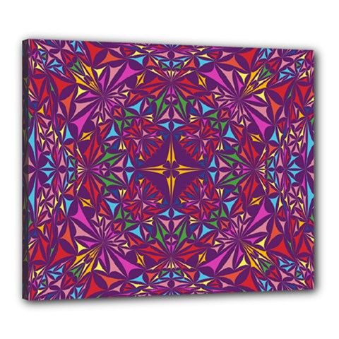 Kaleidoscope Triangle Pattern Canvas 24  X 20  (stretched) by Mariart