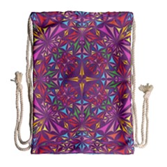 Kaleidoscope Triangle Pattern Drawstring Bag (large) by Mariart