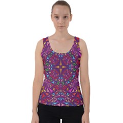 Kaleidoscope Triangle Pattern Velvet Tank Top by Mariart