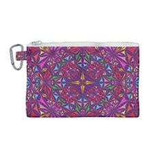 Kaleidoscope Triangle Pattern Canvas Cosmetic Bag (medium)