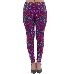 Kaleidoscope Triangle Pattern Lightweight Velour Leggings