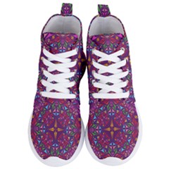 Kaleidoscope Triangle Pattern Women s Lightweight High Top Sneakers