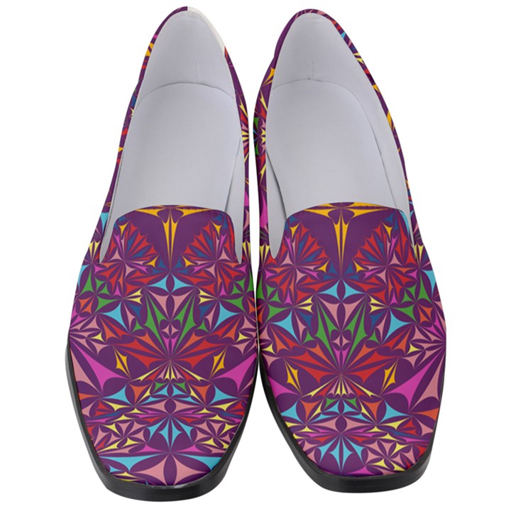 Kaleidoscope Triangle Pattern Women s Classic Loafer Heels