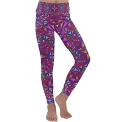 Kaleidoscope Triangle Pattern Kids  Lightweight Velour Classic Yoga Leggings