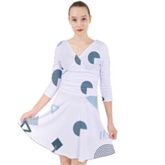 Shape Vector Triangle Quarter Sleeve Front Wrap Dress