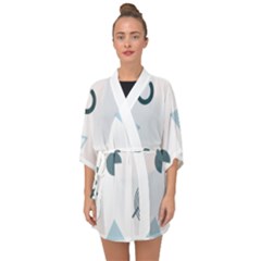 Shape Vector Triangle Half Sleeve Chiffon Kimono