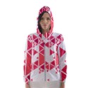 Red Triangle Pattern Hooded Windbreaker (Women) View1