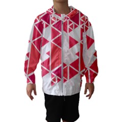 Red Triangle Pattern Hooded Windbreaker (kids) by Mariart