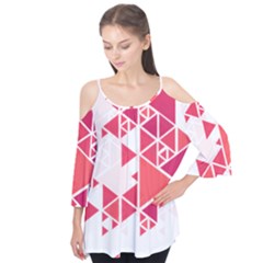 Red Triangle Pattern Flutter Tees