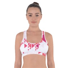 Red Triangle Pattern Cross Back Sports Bra by Mariart