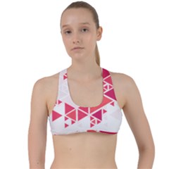 Red Triangle Pattern Criss Cross Racerback Sports Bra by Mariart