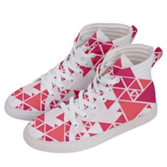 Red Triangle Pattern Men s Hi-top Skate Sneakers