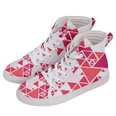 Red Triangle Pattern Women s Hi-top Skate Sneakers