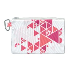 Red Triangle Pattern Canvas Cosmetic Bag (large) by Mariart