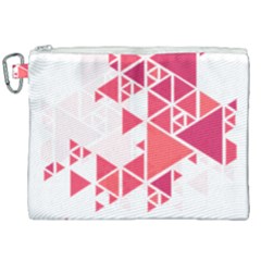 Red Triangle Pattern Canvas Cosmetic Bag (xxl)