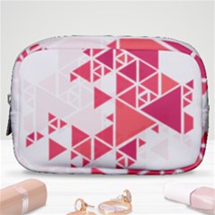 Red Triangle Pattern Make Up Pouch (small) by Mariart