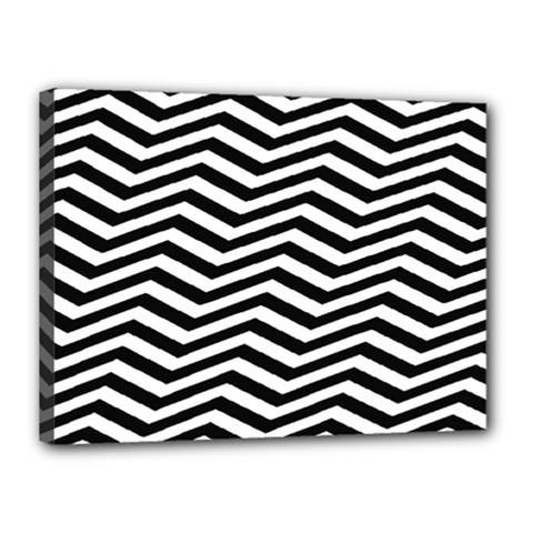 Zigzag Chevron Canvas 16  X 12  (stretched) by Mariart