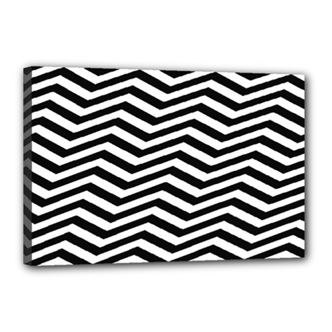 Zigzag Chevron Canvas 18  X 12  (stretched) by Mariart