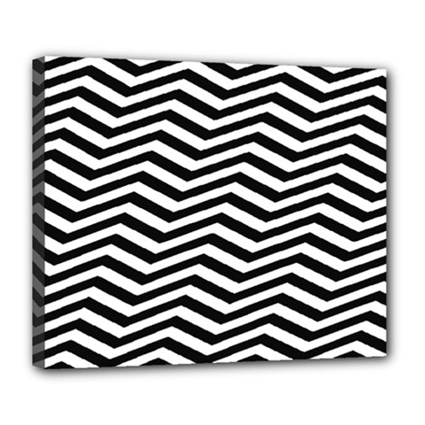 Zigzag Chevron Deluxe Canvas 24  X 20  (stretched) by Mariart