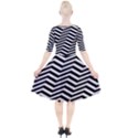 Zigzag Chevron Quarter Sleeve A-Line Dress View2