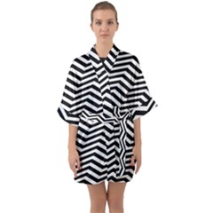 Zigzag Chevron Quarter Sleeve Kimono Robe by Mariart