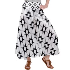 Star Background Satin Palazzo Pants by Mariart