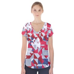 Technology Triangle Short Sleeve Front Detail Top by Mariart