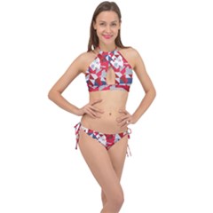 Technology Triangle Cross Front Halter Bikini Set